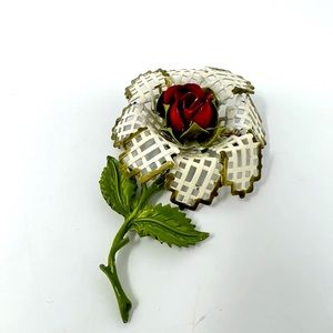 Vintage Metal Floral Brooch - 1960’s
